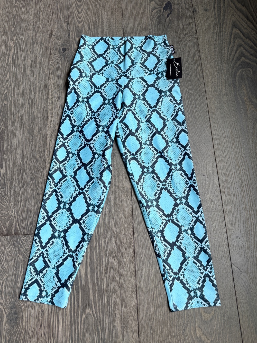 Exotica Snake Charmer Mint Performance High Waisted Capri Leggings Size Small